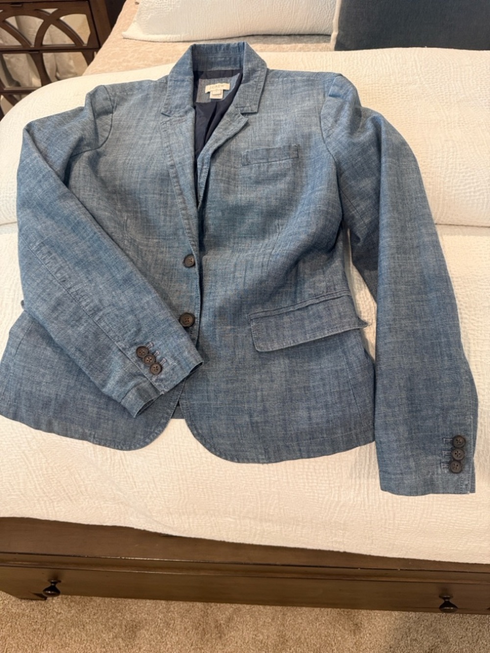 J.Crew chambray Keating Boy 2-Button blazer jacket - Picture 2 of 4